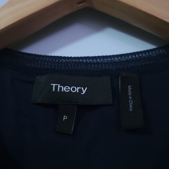 Theory Lewie Silk Tank Top Black Neon Yellow Blouse Women's Size S/M J0502529 - Picture 3 of 9